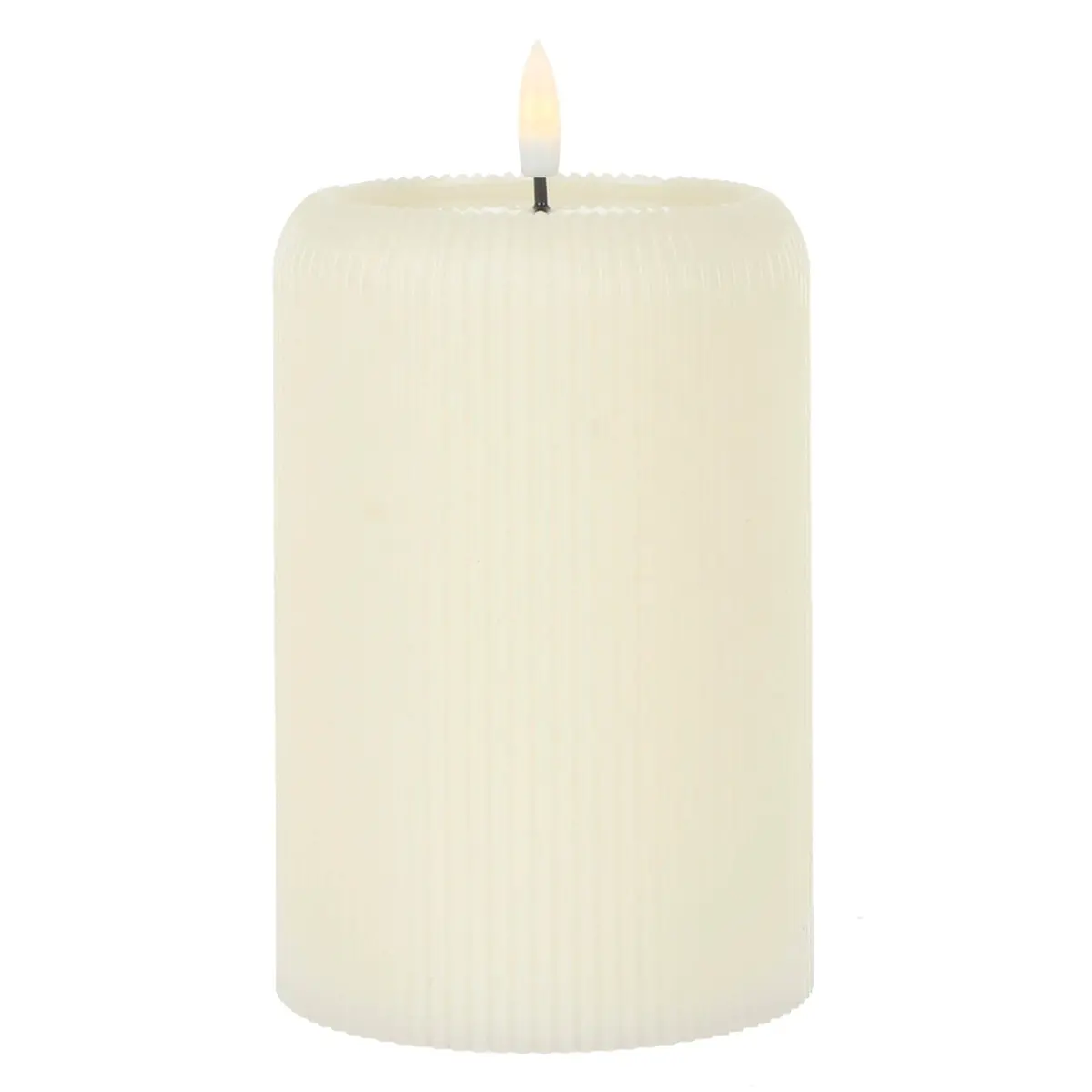 Large Real Wax Led Candle Flickering Flameless Ivory 15Cm 1