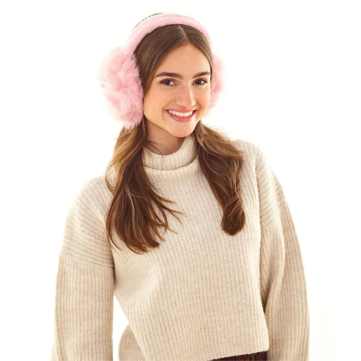 Luxury Faux Fur Ear Muffs Soft Foldable Winter Accessory One Size 1