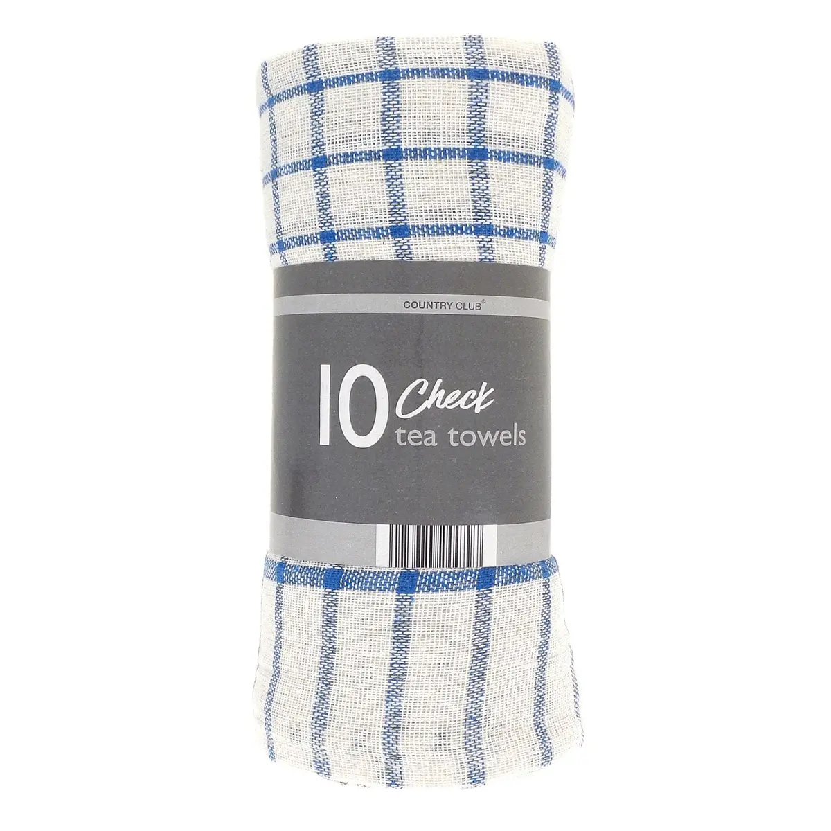 10 Pack Check Tea Towels Soft Dish Drying Kitchen Cloths Cotton Blend 1