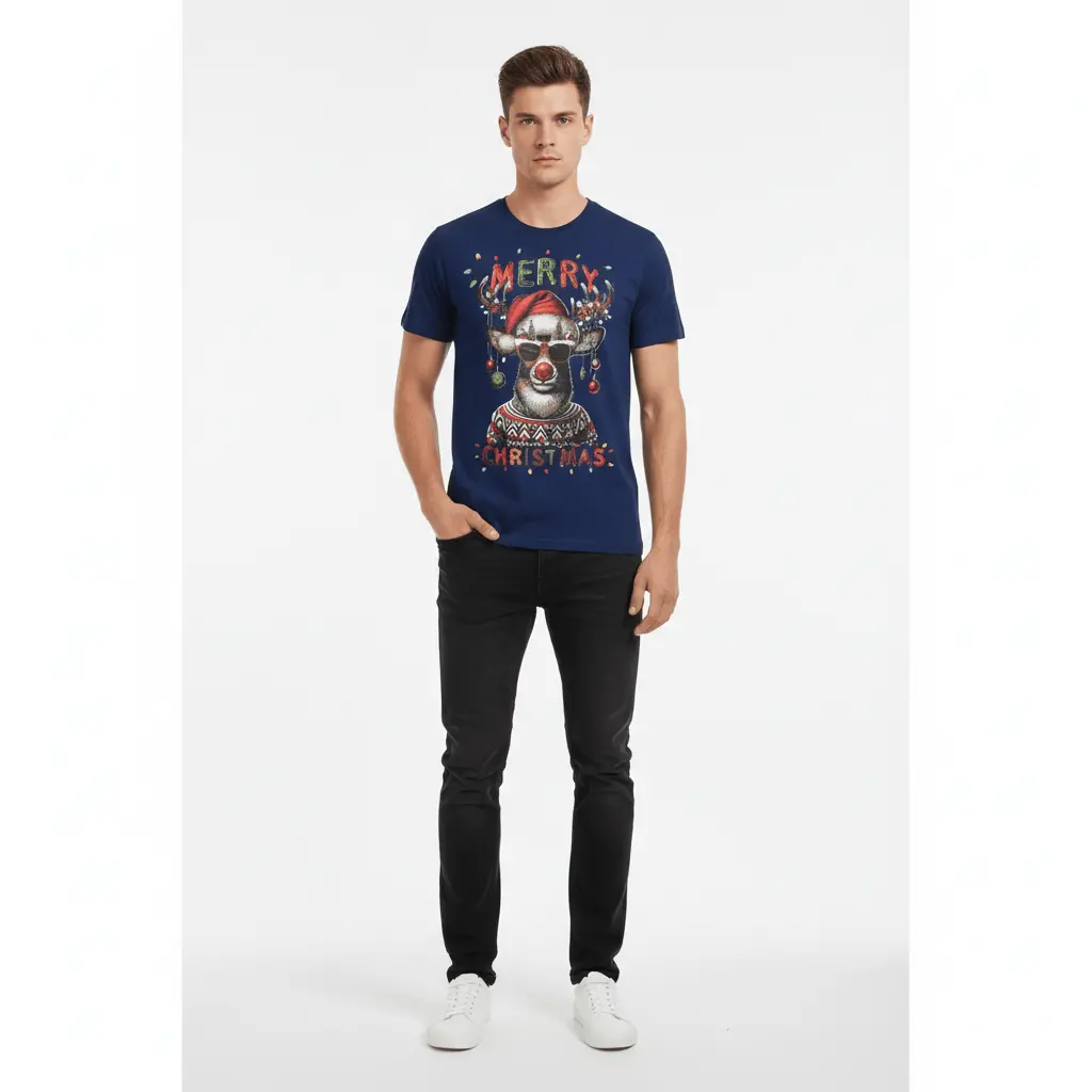 Mens Christmas T-Shirt Novelty Festive Party Tee 100% Cotton 1