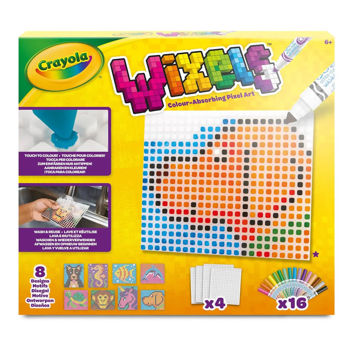Crayola Wixels Kit Animals Colour Absorbing Pixel Art 8 Pictures 1