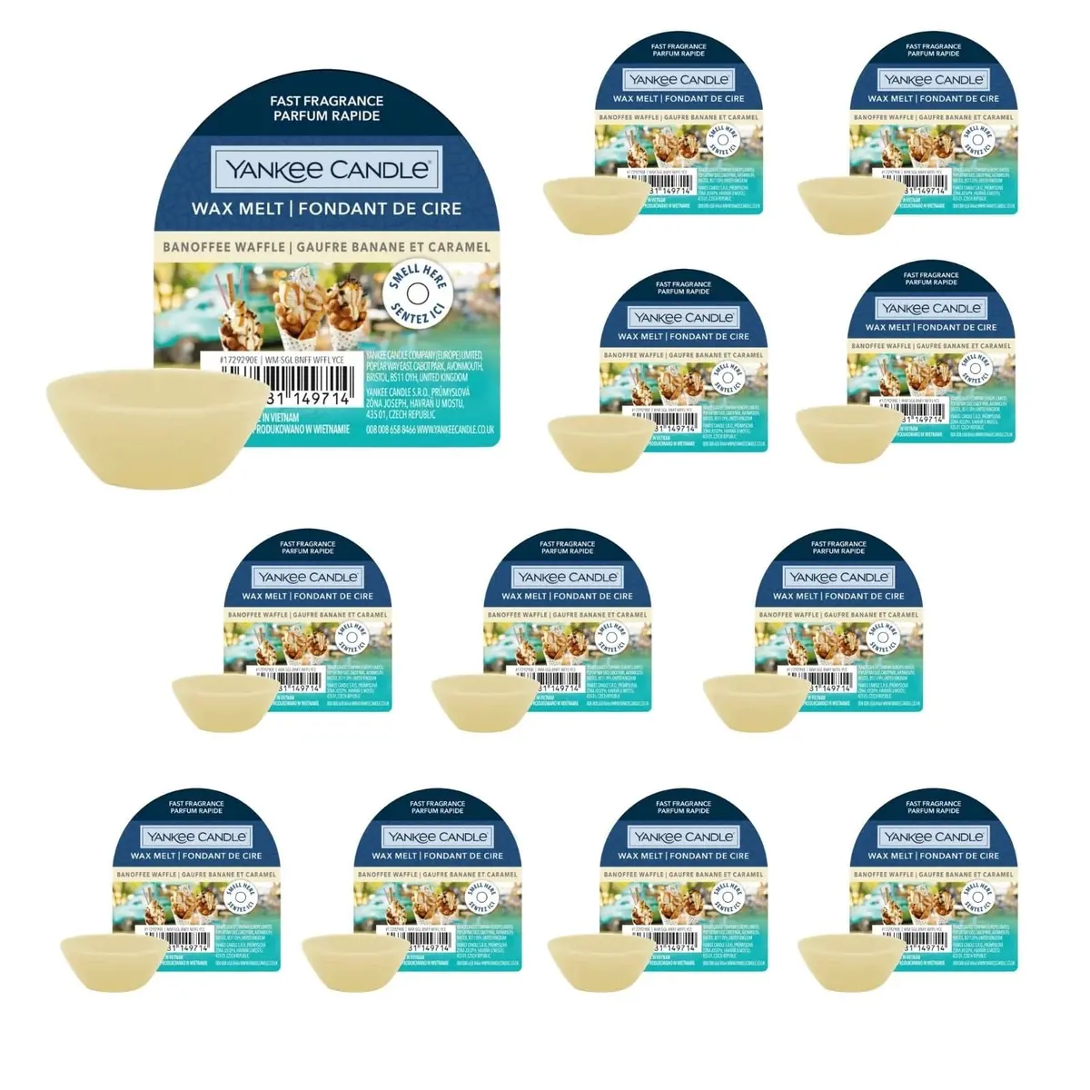 Bulk Pack 12 Yankee Candle Scented Wax Melt Banoffee Waffle Fragrance 1