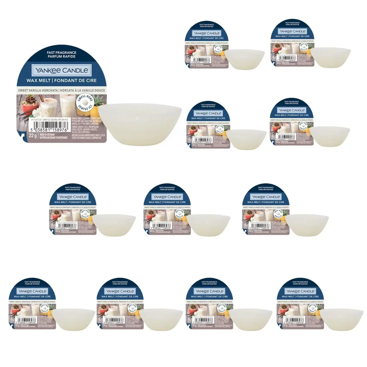 Bulk Pack 12 Sweet Vanilla Yankee Candle Scented Wax Melts Fragrance 1