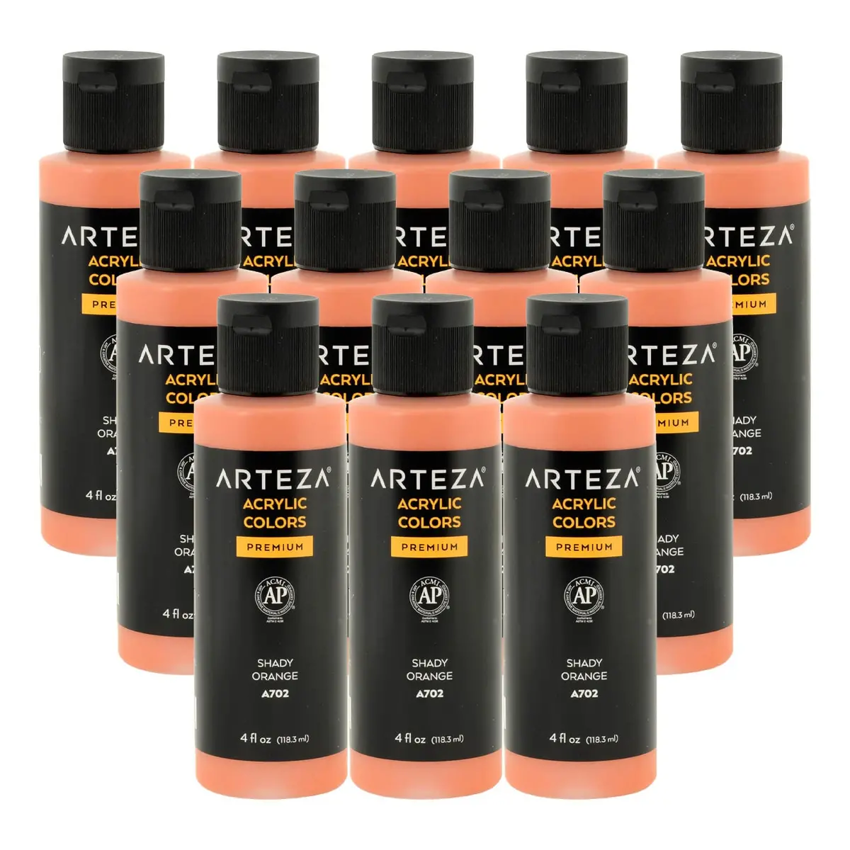 Bulk Pack Of 12 Arteza Iridescent Acrylic Paint A702 Shady Orange 118Ml 1