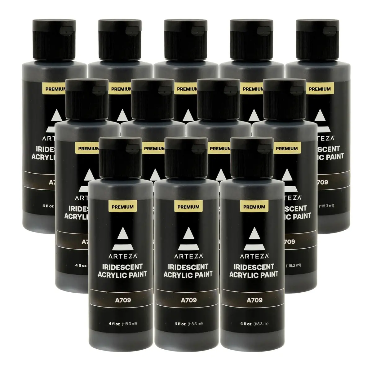 Bulk Pack Of 12 Arteza Iridescent Acrylic Paint A709 Black 118Ml 1