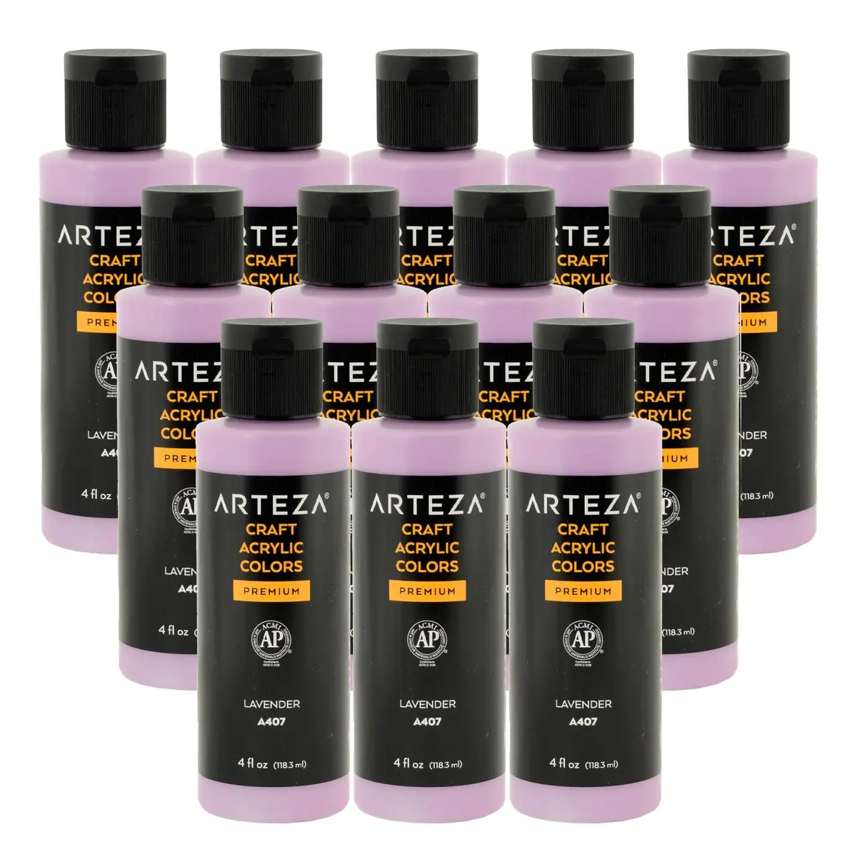 Bulk Pack Of 12 Arteza Craft Acrylic Paint A407 Lavender 118Ml 1