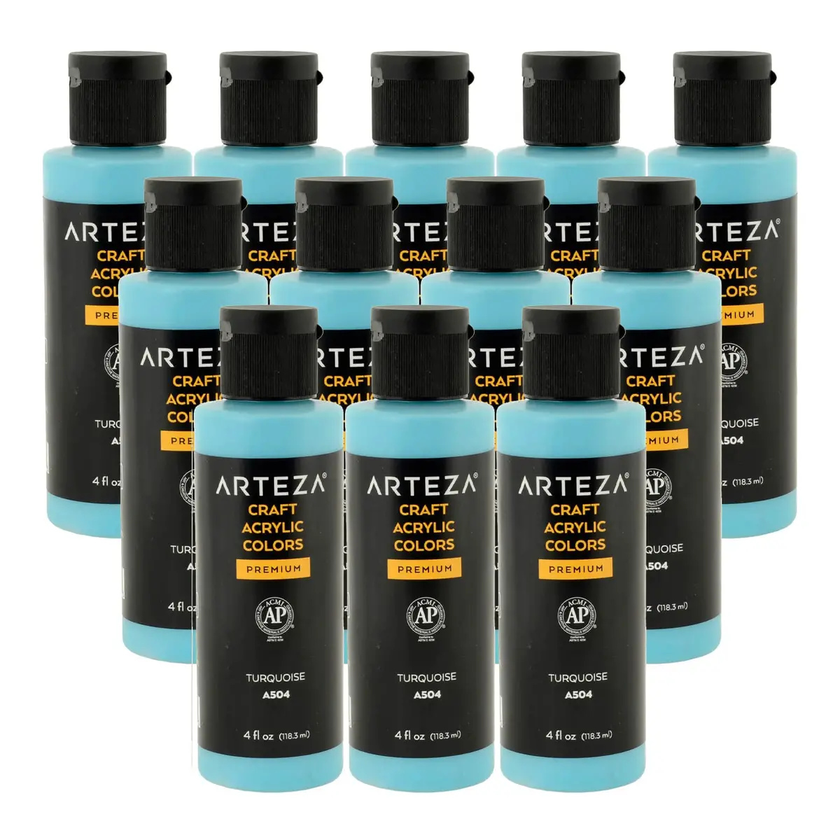 Bulk Pack Of 12 Arteza Craft Acrylic Paint A504 Turquoise 118Ml 1