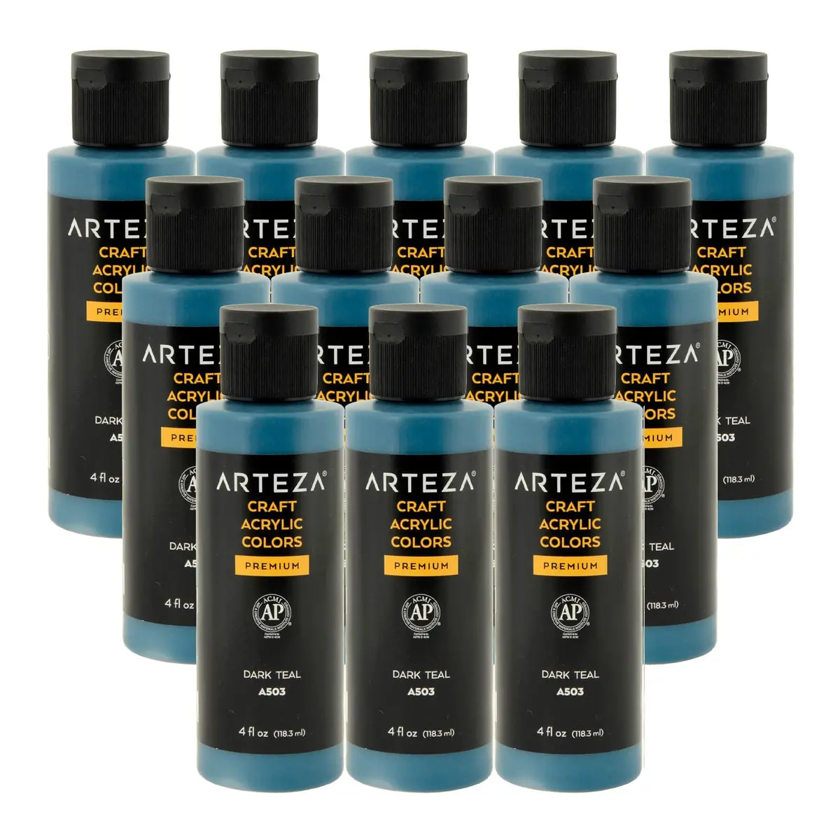 Bulk Pack Of 12 Arteza Craft Acrylic Paint A503 Dark Teal 118Ml 1