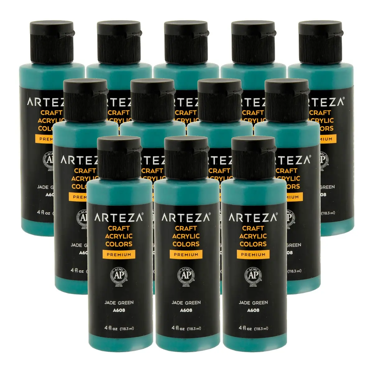 Bulk Pack Of 12 Arteza Craft Acrylic Paint A608 Jade Green 118Ml 1