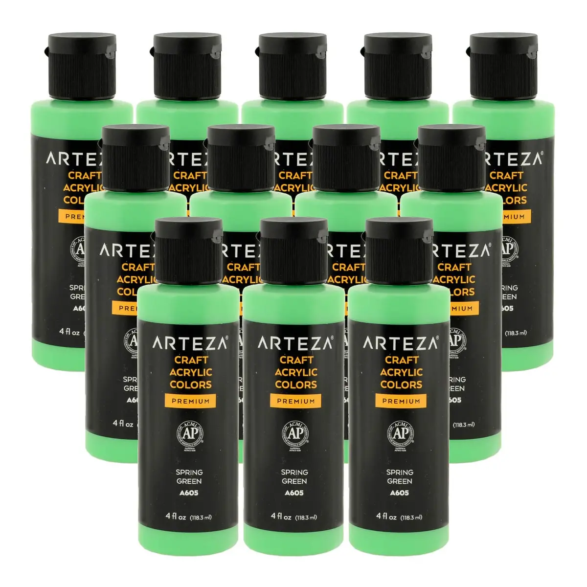 Bulk Pack Of 12 Arteza Craft Acrylic Paint A605 Spring Green 118Ml 1