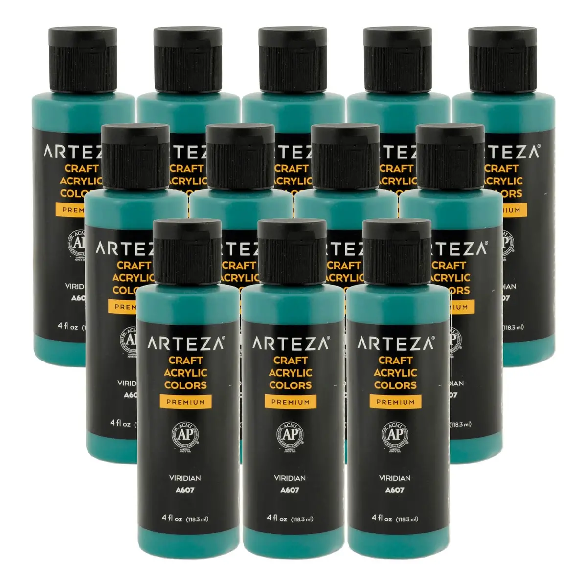 Bulk Pack Of 12 Arteza Craft Acrylic Paint A607 Viridian 118Ml 1