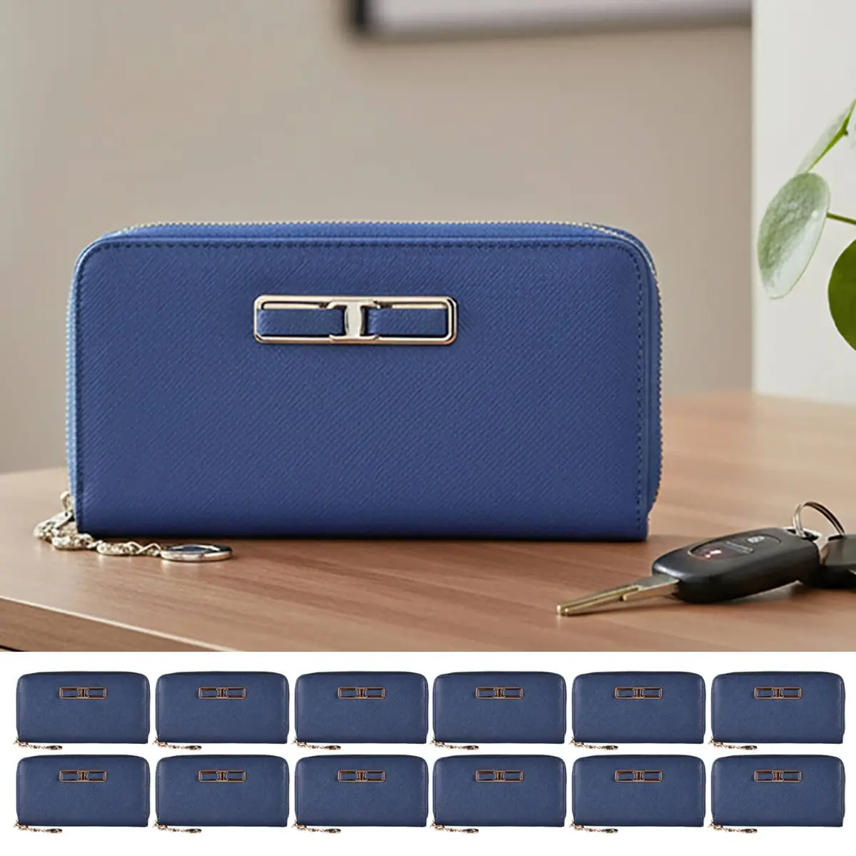 Bulk Pack Of 12 Paislee Faux Leather Purse 8 Card Slots Phone Holder 1