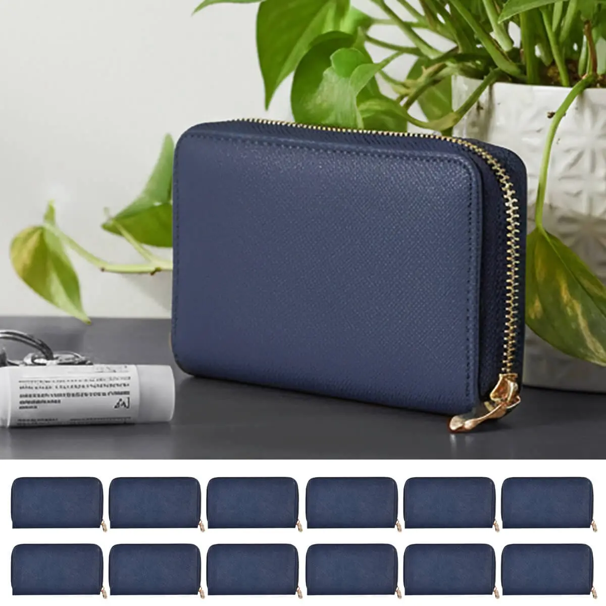 Bulk Pack Of 12 Fara Faux Leather Purse Compact Size 6 Card Pockets 1