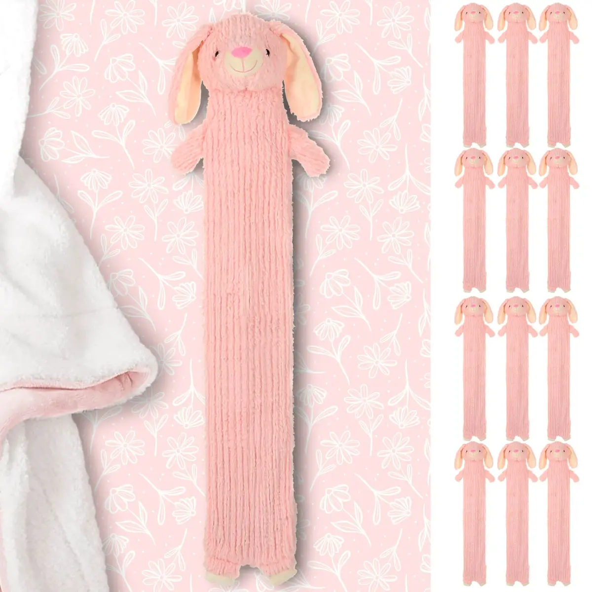 Bulk Pack Of 12 Long Hot Water Bottles Animal Cover Plush 2 Litre 2