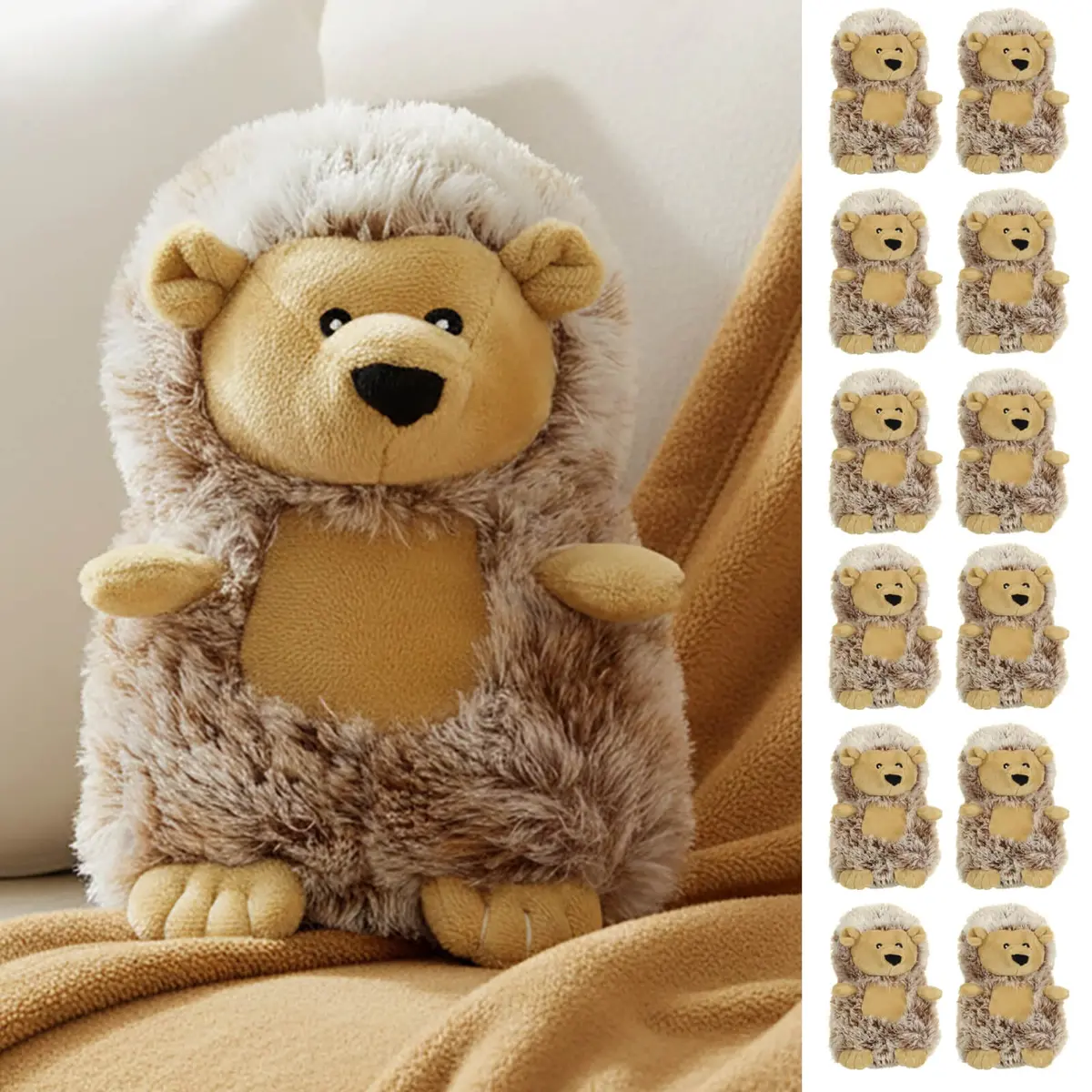Bulk Pack Of 12 Hedgehog Heat Pack Microwave Beads Padded Fleece 19Cm 1