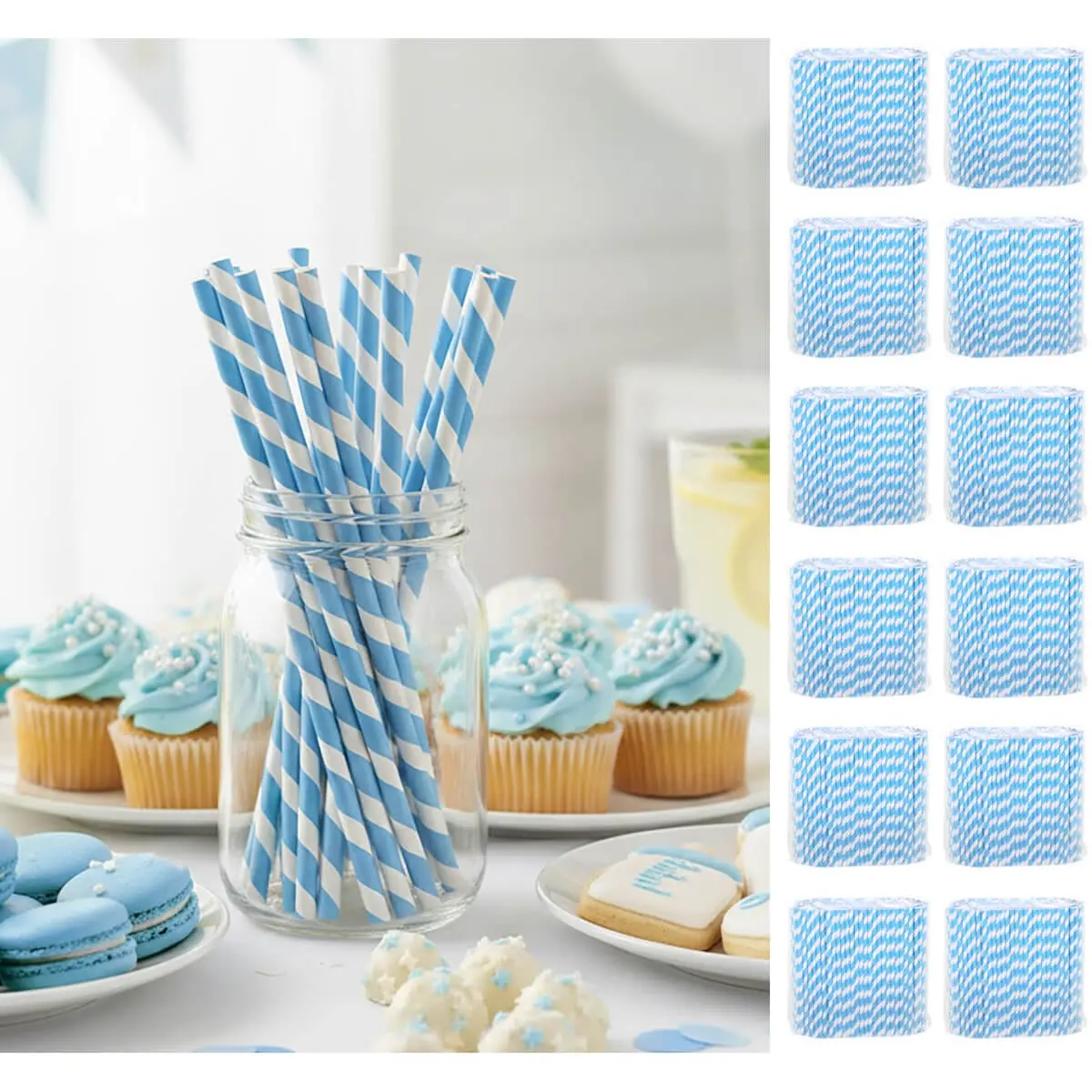Bulk Pack Of 3000 Striped Paper Straws Eco Friendly Recyclable 1