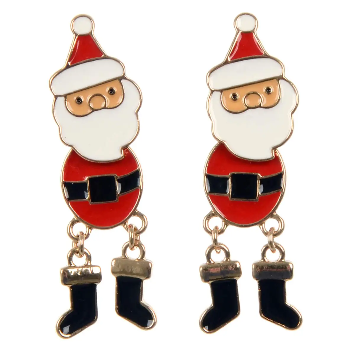 Bulk Pack Of 12 Dancing Santa Christmas Earrings Red White Jewellery 2