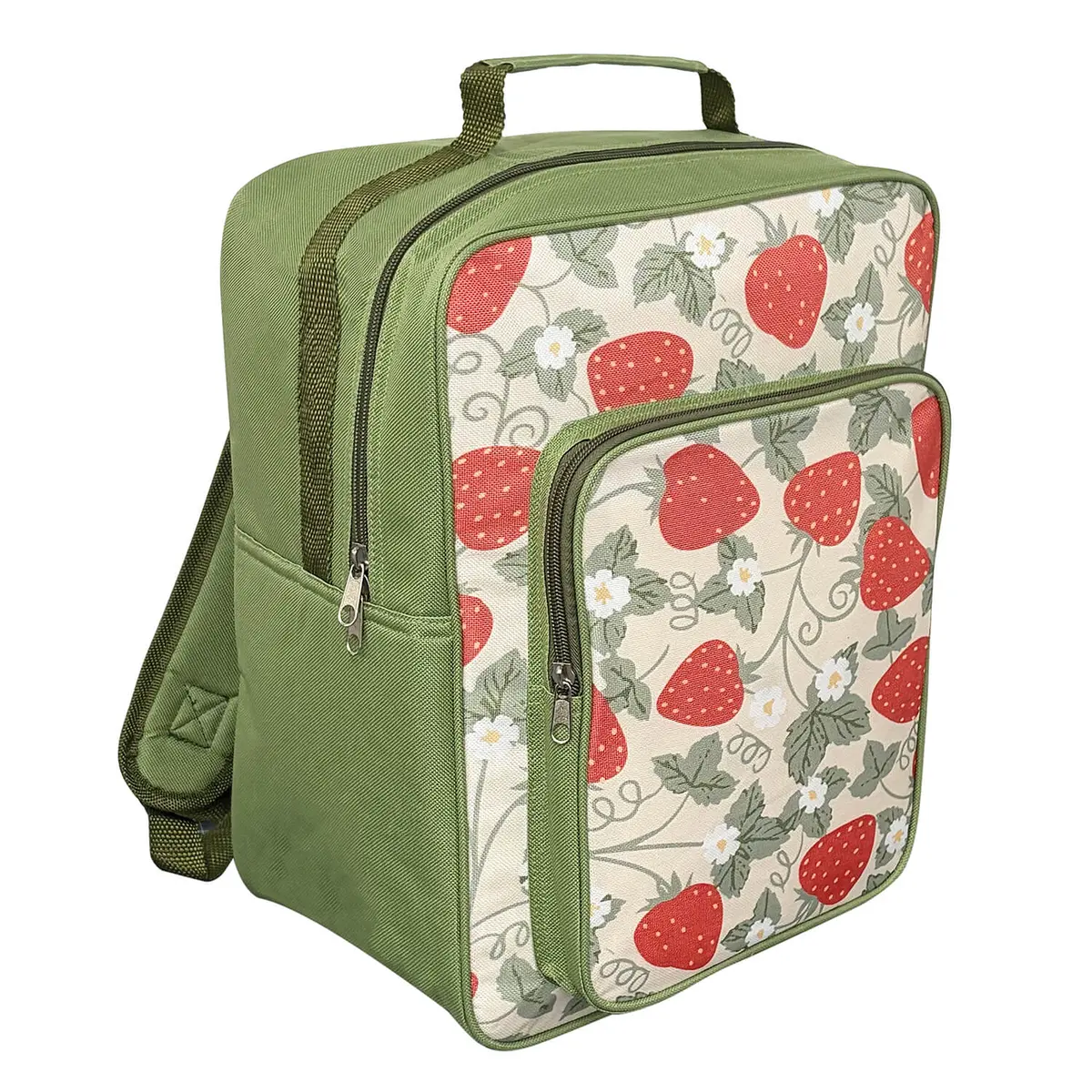Strawberries Backpack Cooler Bag Foil Insulated Picnic Food Carrier 1