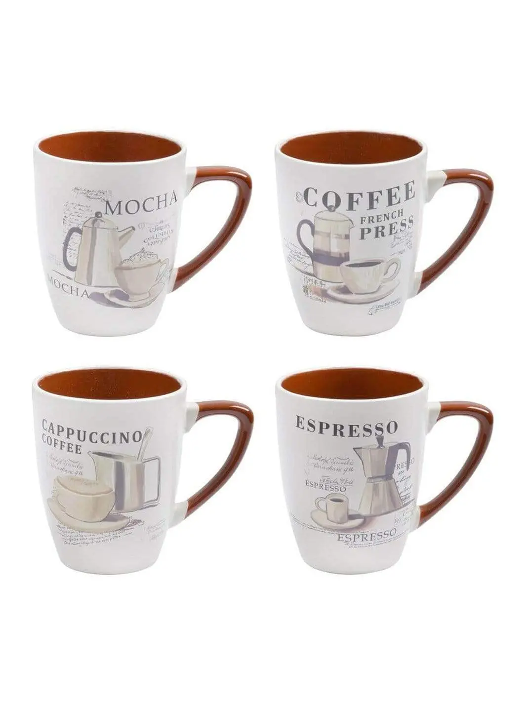 Speciality Stoneware Set Of 4 Coffee / Tea Mugs Kitchen 1