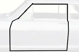 Door Weatherstrips, Pair 2 Door Post 64-65 A-Body 1