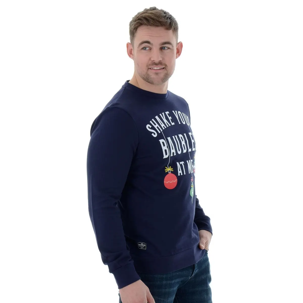 Mens Novelty Christmas Jumper Sweatshirt Shake Your Baubles At Me 1