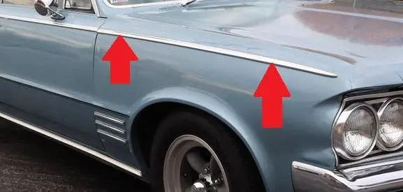 Fender Molding, Right, On Peak Used 64 Tempest Custom (Copy) 1