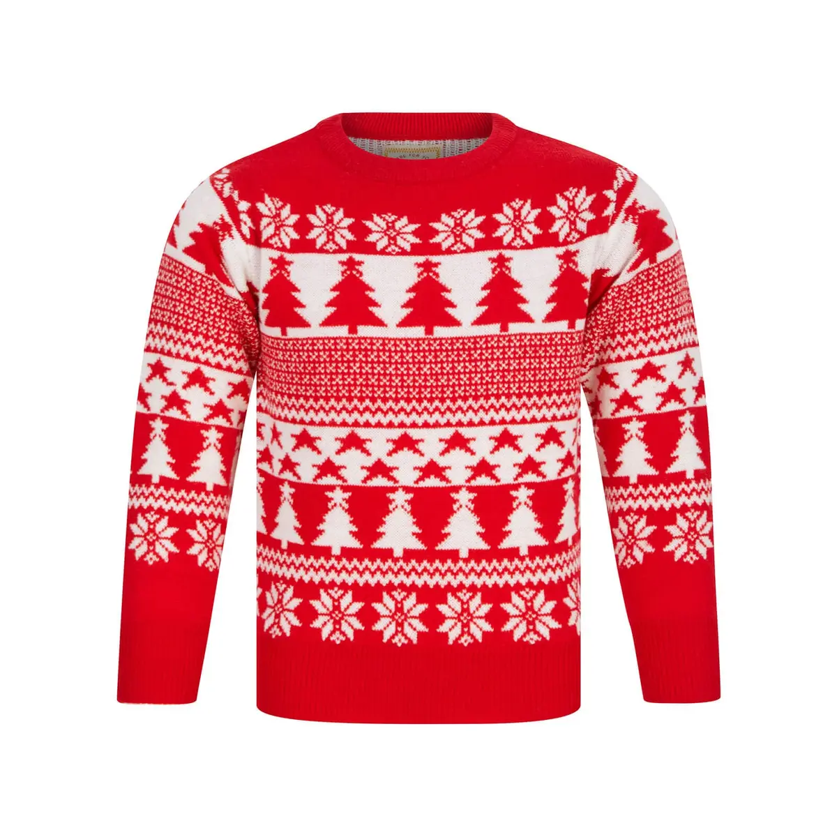 Kids Traditional Tree And Star Christmas Jumper 1