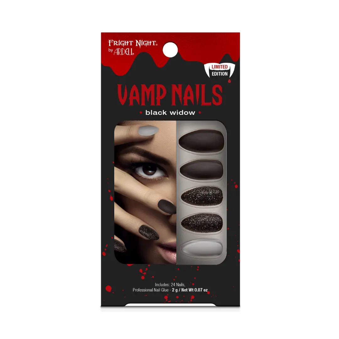 Uñas Postizas Fright Night Glitter Black Widow - Outlet Ardell 1