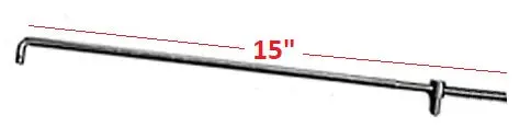 Throttle Rod, 15" Long, To Carb, New, 55-67 Chevy 1