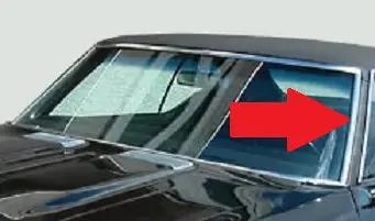 Windshield Side Molding, Left Coup Used 68-72 A-Body 1