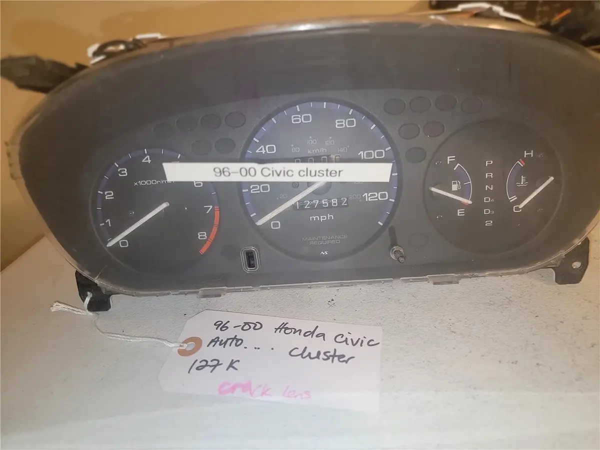 96 - 00 Honda Civic Ex Lx Hx Speedometer Auto Instrument Cluster Dash 127K Oem 1