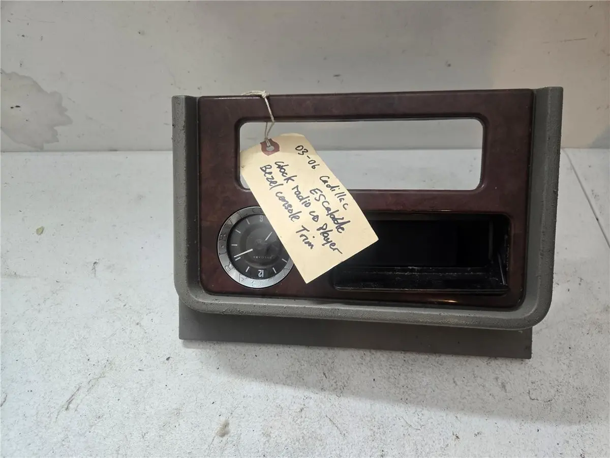 03 - 06 Cadillac Escalade Clock Radio Cd Player Bezel Console Trim 15129423 Oem 1