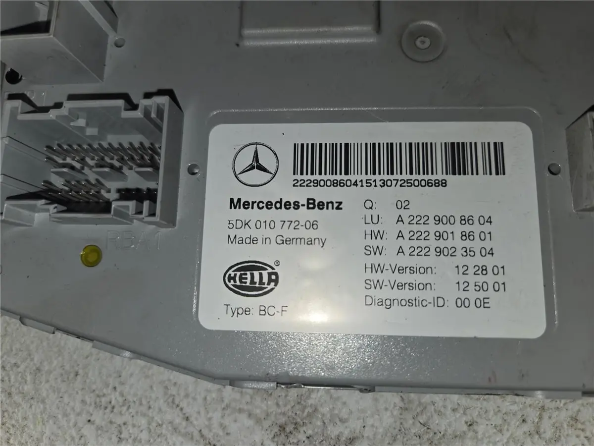 2014 Mercedes W222 S550 Bcm Bc-F Front Body Control Module A 222 900 86 04 Oem 2