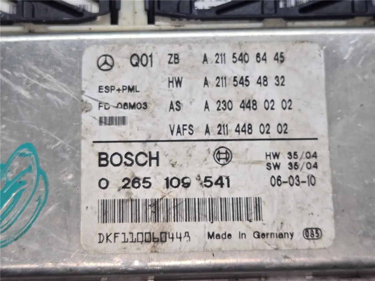 2006-11 Mercedes W219 Cls500 Electronic Stability Brake Module 0 265 109 541 Oem 1