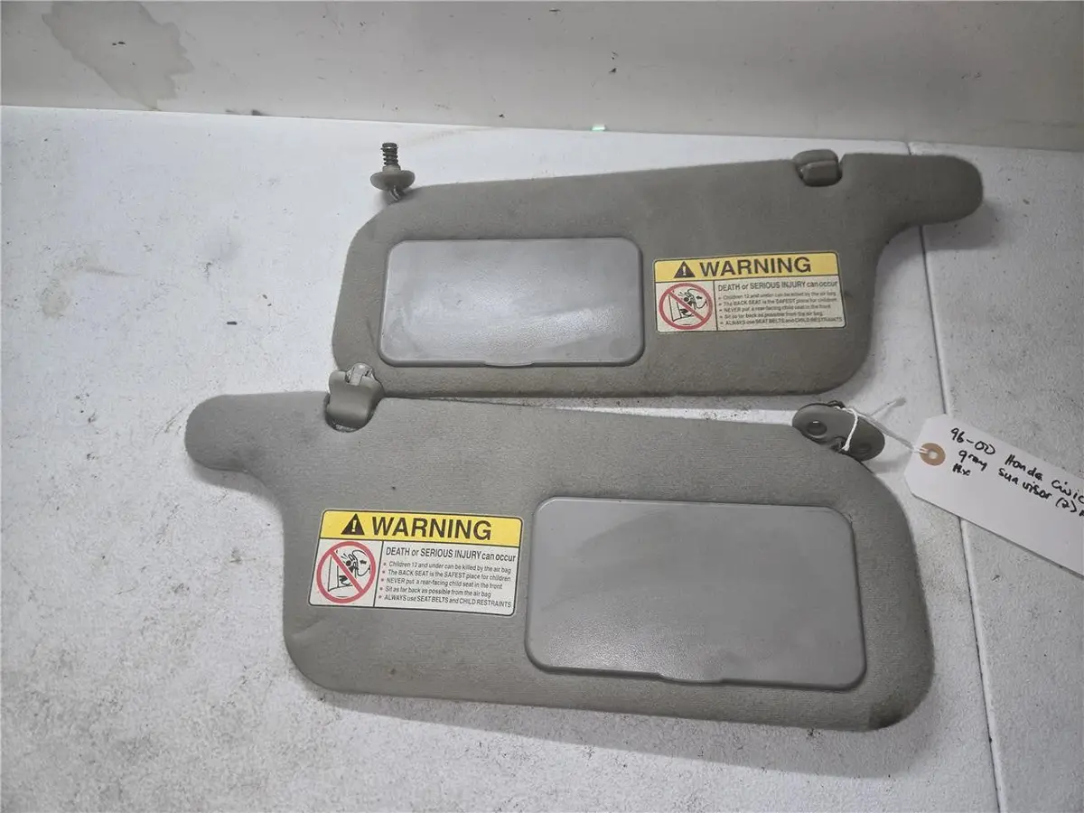 1996 - 2000 Honda Civic Gray Sun Visor (2) Ex Lx Hx Oem 1
