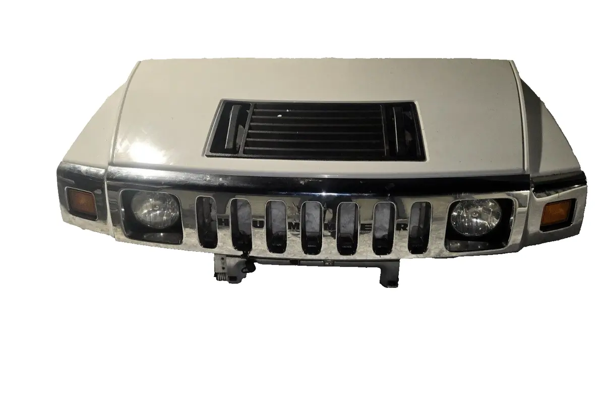 03 - 07 Hummer H2 Hood Bonnet Cover Panel White Grill Headlights Latch Scoop Oem 1