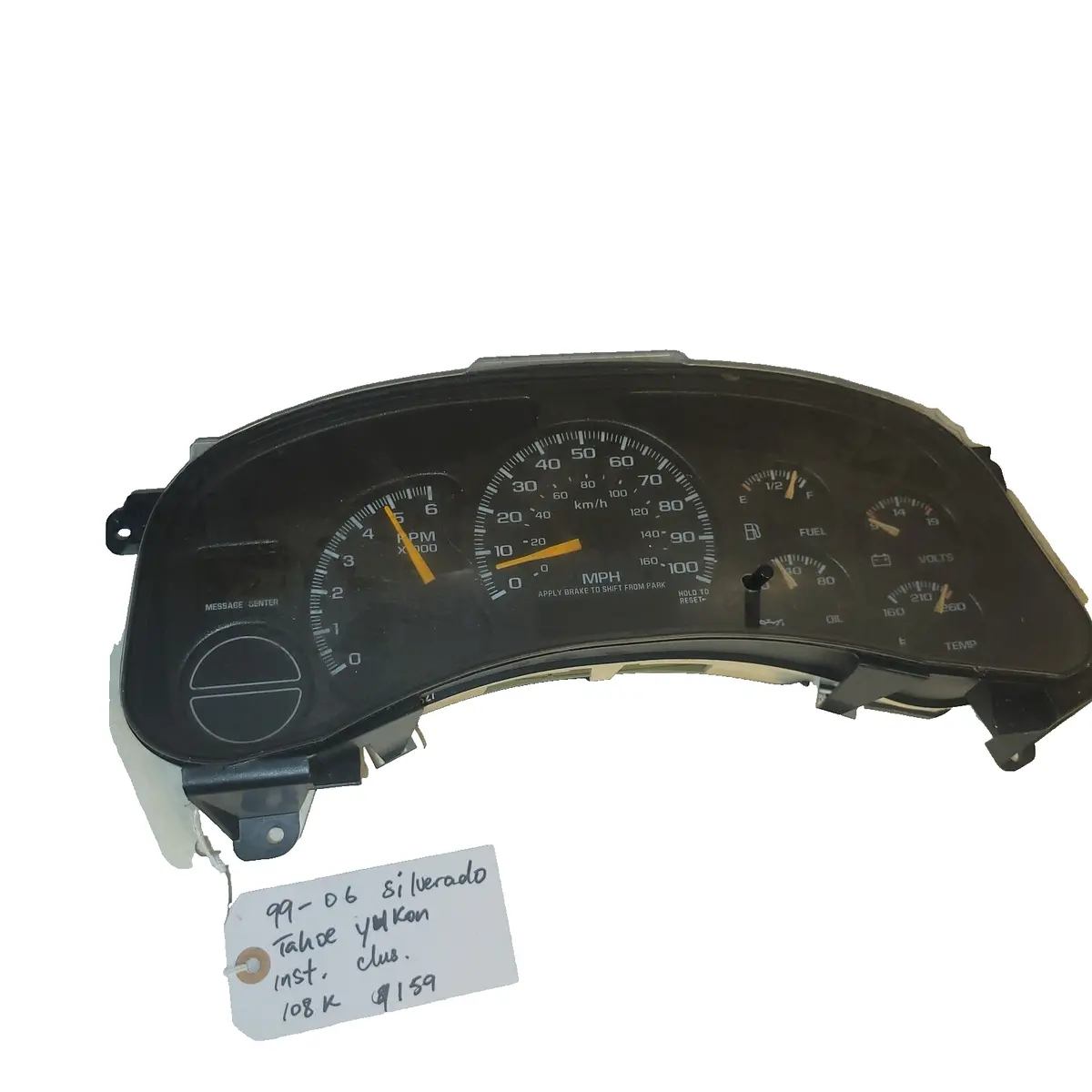 99 - 02 Tahoe Sierra Silverado Instrument Cluster Speedometer Mph Tach 108K Oem 2