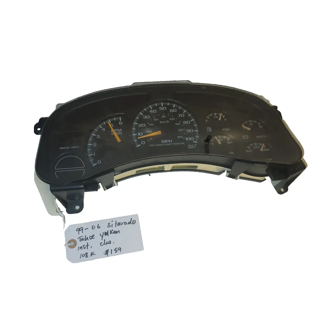 99 - 02 Tahoe Sierra Silverado Instrument Cluster Speedometer Mph Tach 108K Oem 1