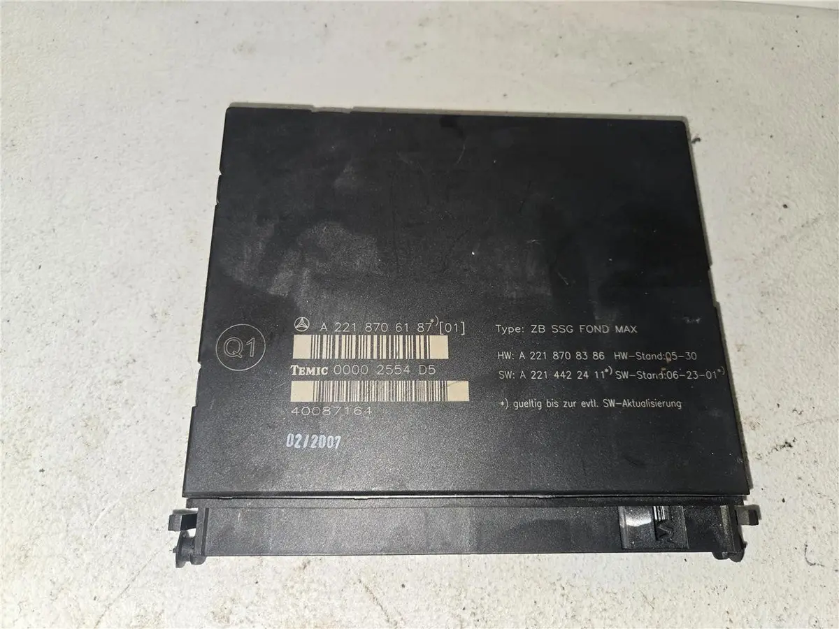07-09 Benz Rear Trunk Release Remote Close Open Module Unit A 221 870 83 86 Oem 1