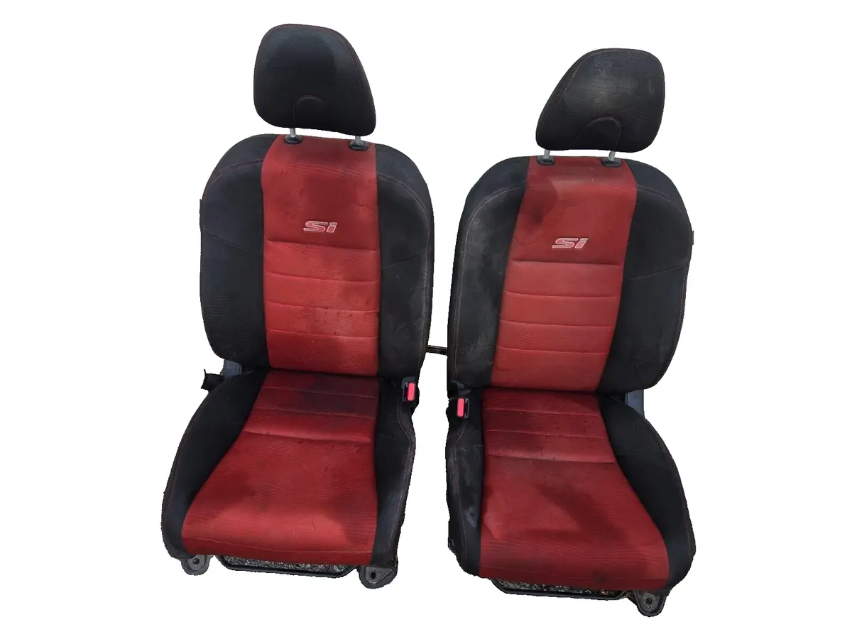 2012 - 15 Honda Civic Si Front Manual Driver Passenger Seats Red Air B Seat Oem 1