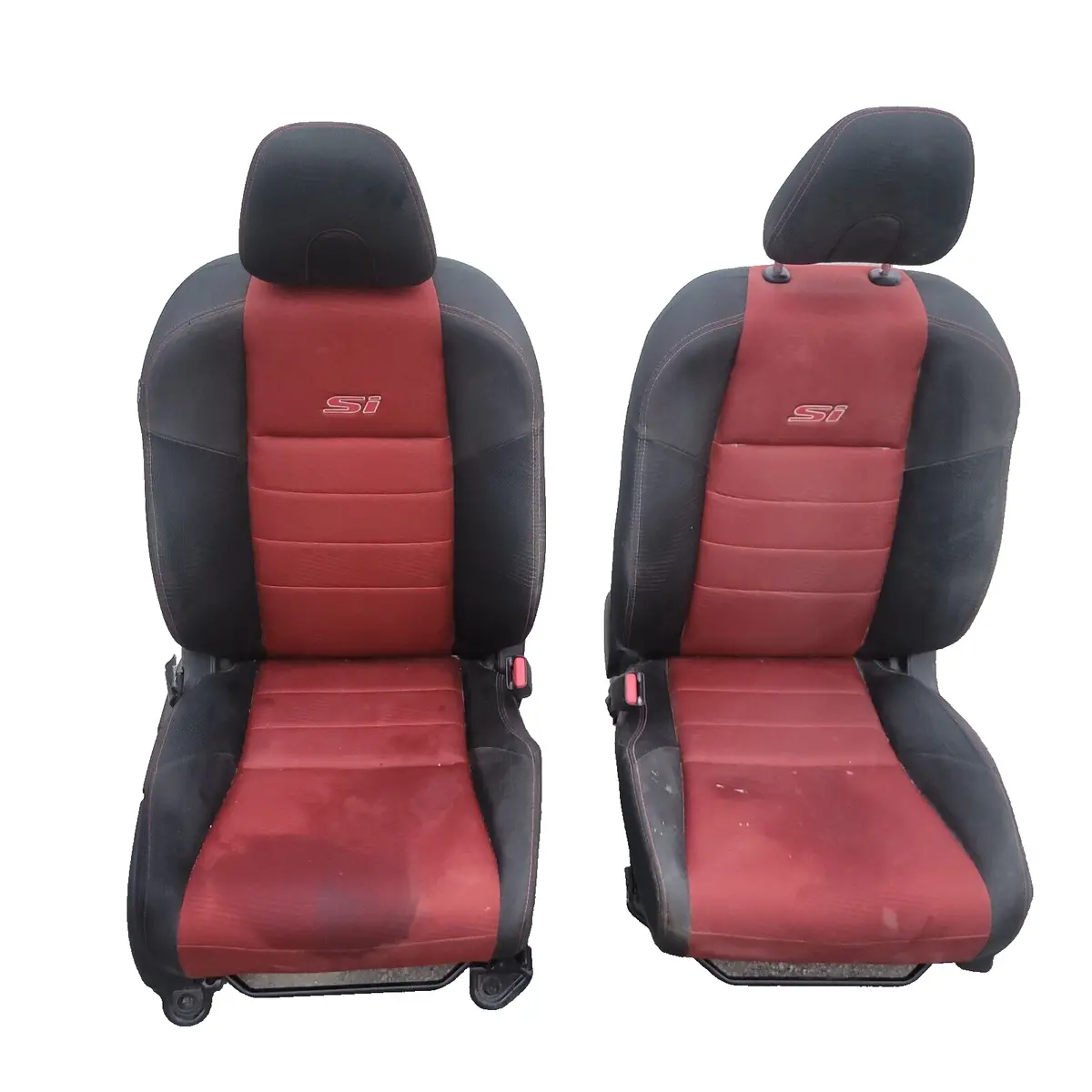 12 - 15 Honda Civic Si K24 4Dr Front Manual Seats Red Seat W/ Headrest Oem 1