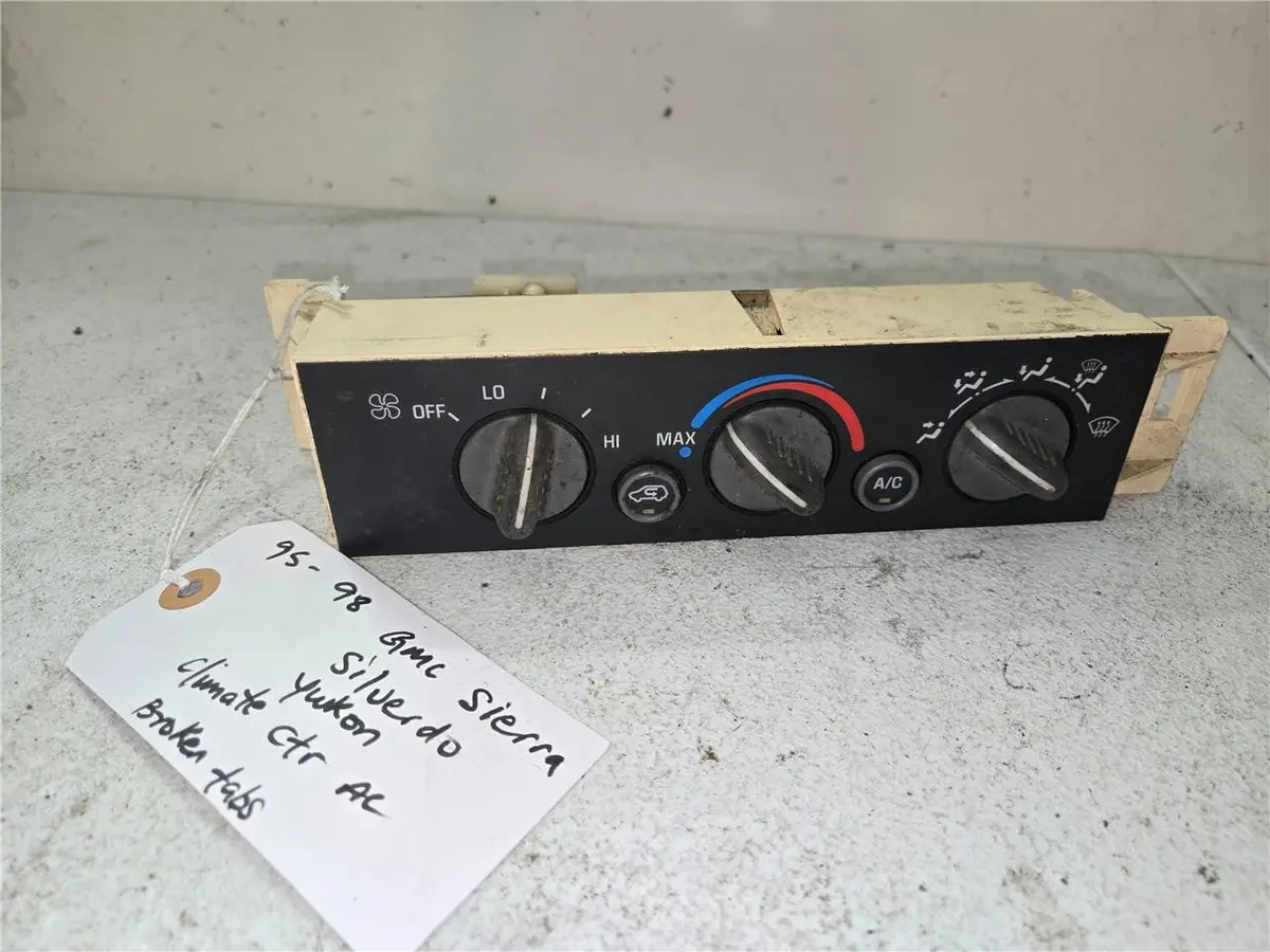1995 - 98 Gmc Sierra Silverado Yukon A/C Climate Ctrl, W/Broken Tabs 9378815 Oem 1