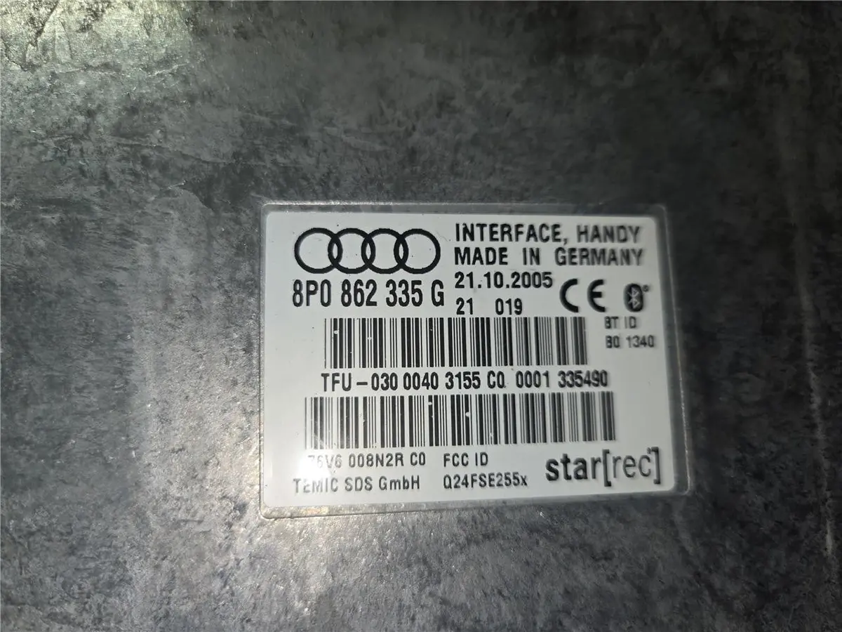 2007-2015 Audi A4 Quattro Tt Tts R8 Bluetooth Telephone Module 8P0 862 335 G Oem 1