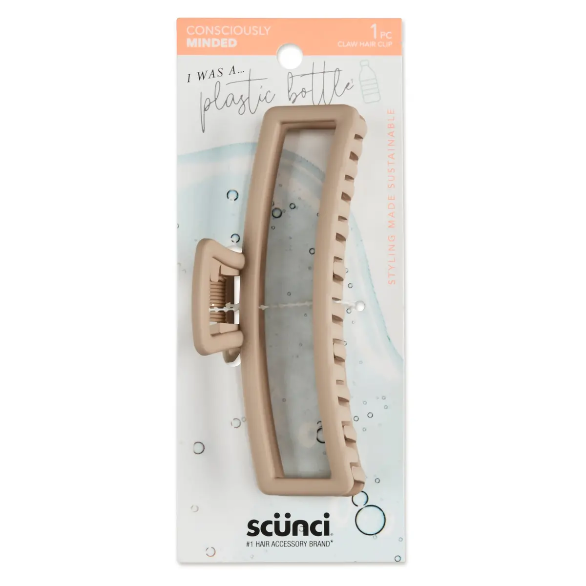 Pinza Larga Pet Reciclado Beige 1 Pza - Outlet Scunci 1
