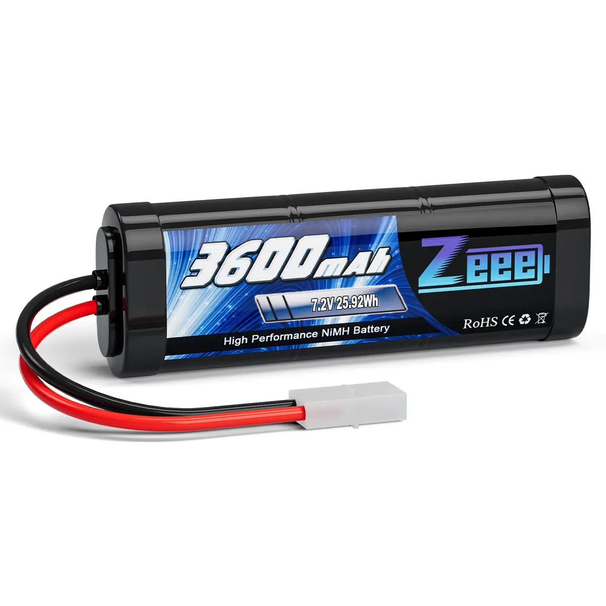 Zeee 7.2V Nimh Battery 3600Mah Rc Battery With Tamiya Connector For Rc Car Rc Truck Associated Hpi Losi Kyosho Tamiya Hobby 1