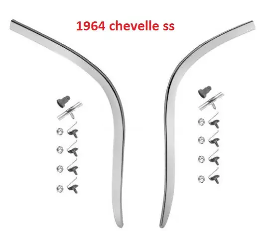 Quarter Panel End Molding ,L-Shaped, Pair, New 64 Chevelle Ss 1