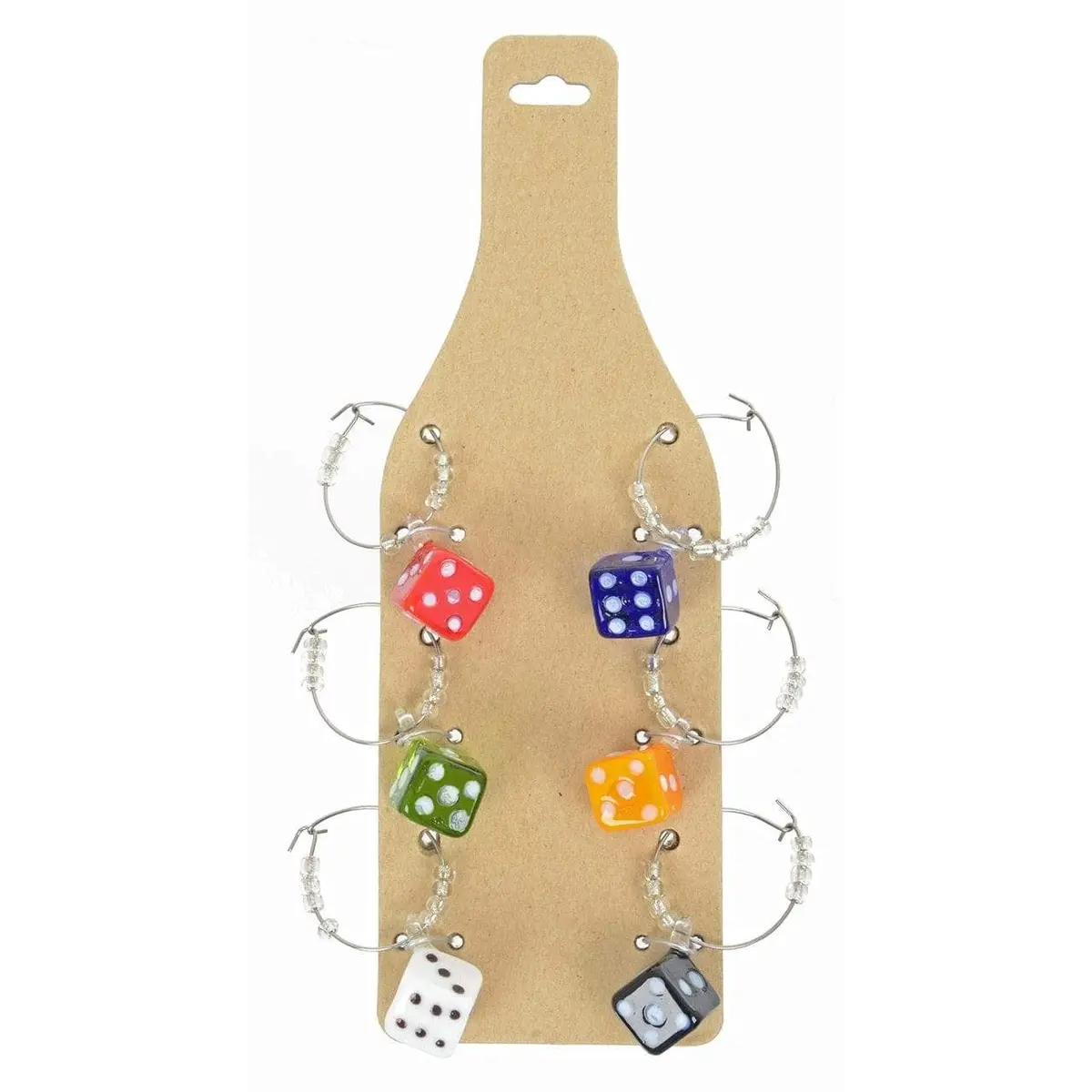 Set Of 6 Novelty Glass Charms Party Wine Cocktails Gin Gift 1