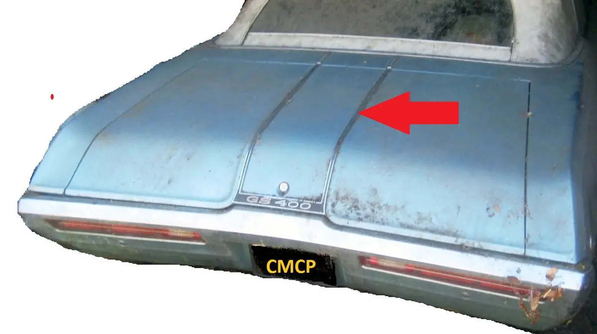 Trunk Lid Center Molding, Each, Used, 68 Skylark Gs 1
