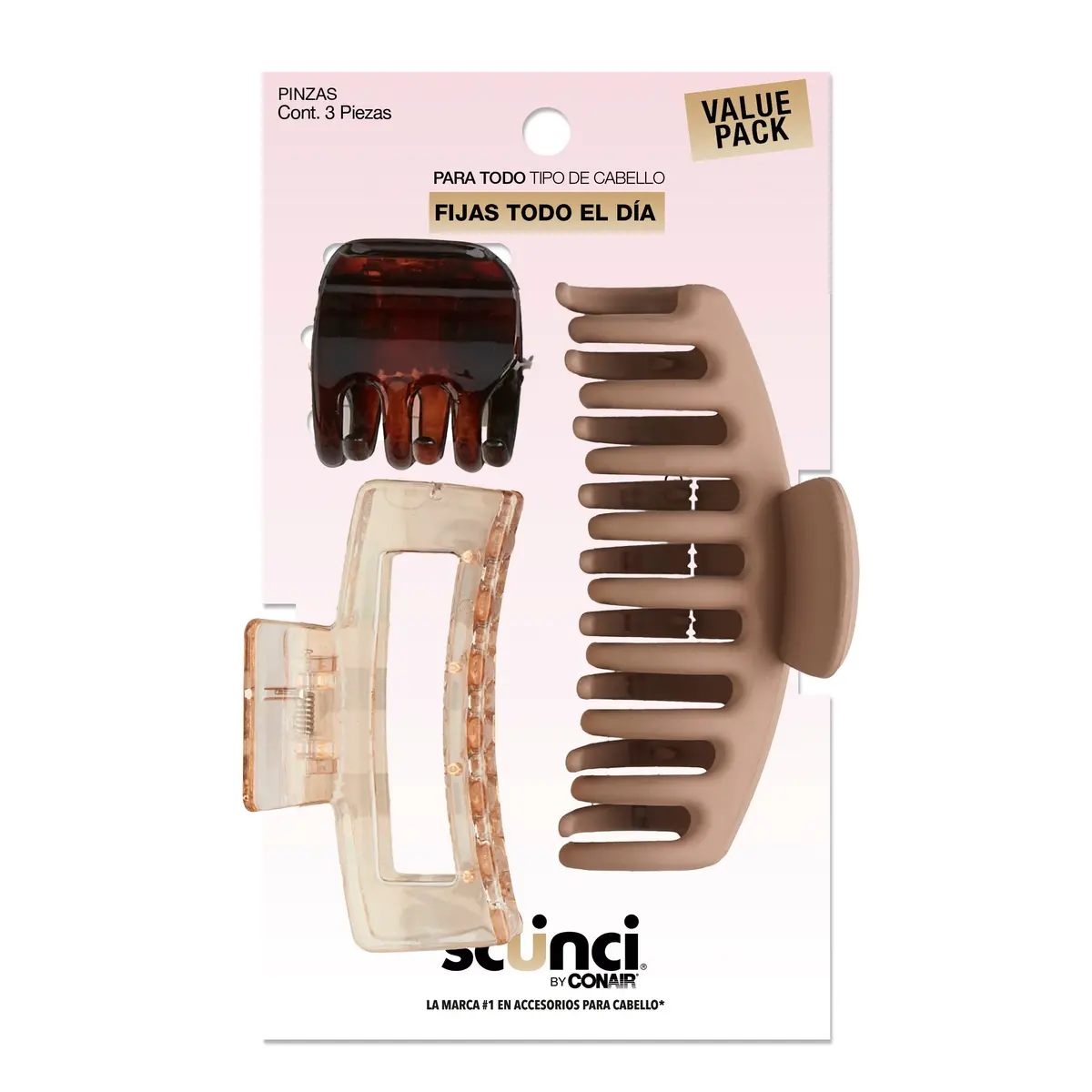 Pinzas Para Cabello All Day Hold 3 Pzas - Scunci 1