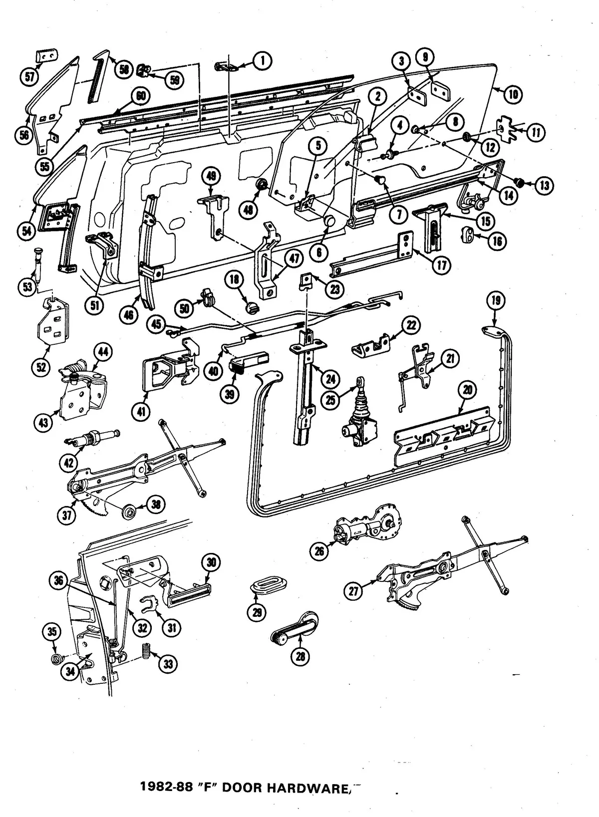 Door Parts Diagram 82-88 Camaro Ta Firebird 1